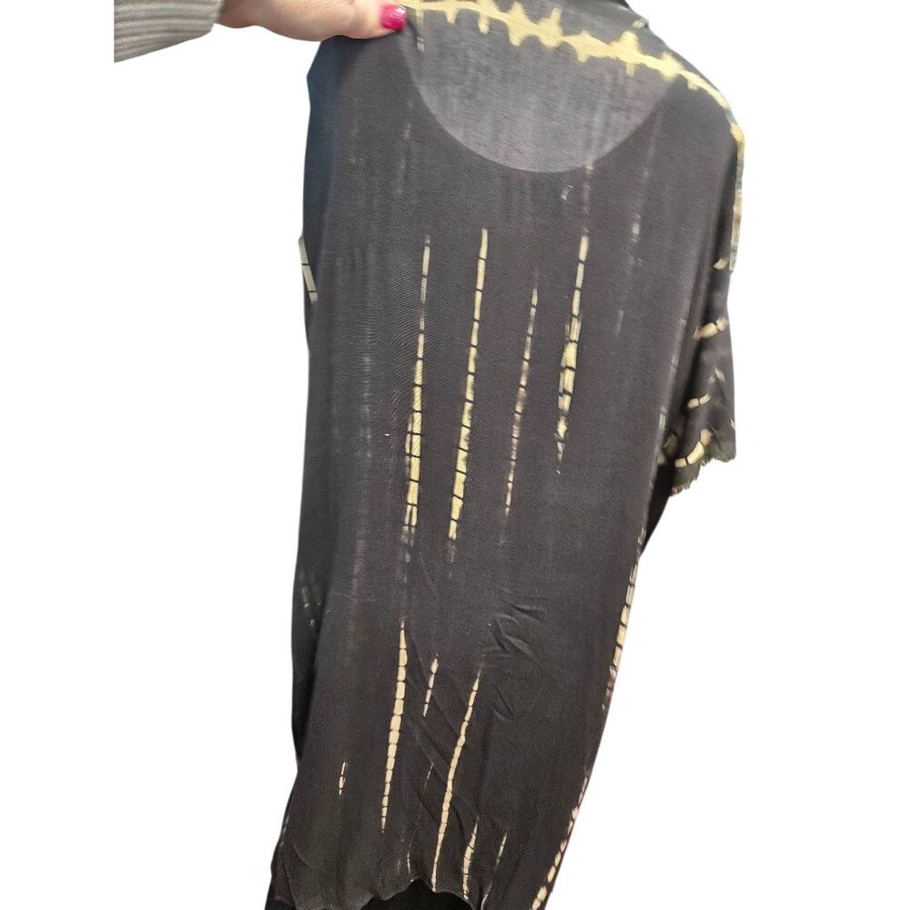 Soft Surroundings Black Tan Bathing Suit Cover One Size Fits Most Kimono - Picture 5 of 6